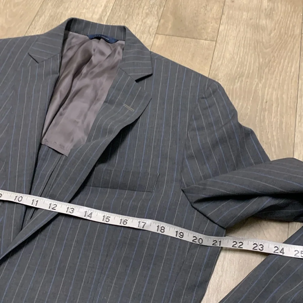 Mens Brooks Brothers Cool Fitzgerald Wool Blend 2 Button Pin Stripe Black Jacket